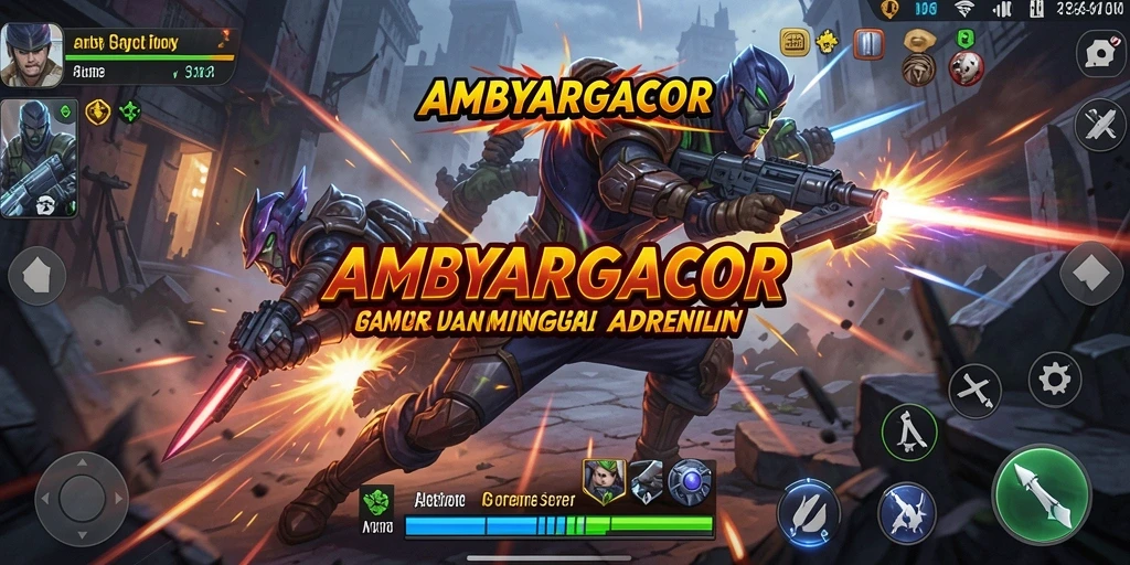 Tampilan antarmuka yang dinamis dan grafis memukau di AMBYARGACOR.