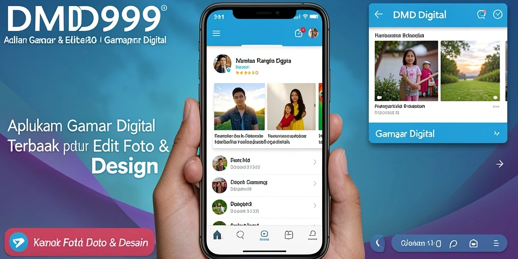 Antarmuka DMD999 yang intuitif untuk desain gambar digital.