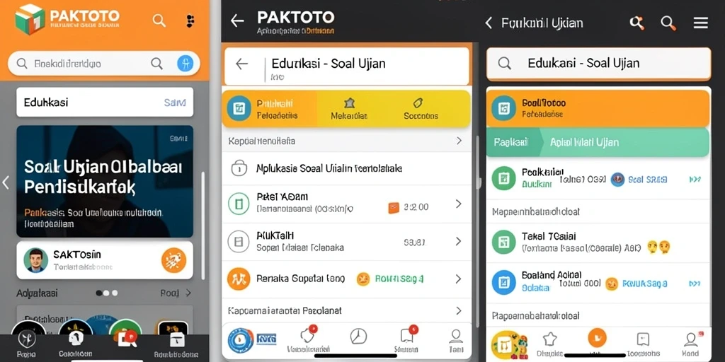 Tampilan antarmuka PAKTOTO yang intuitif untuk Soal Ujian.