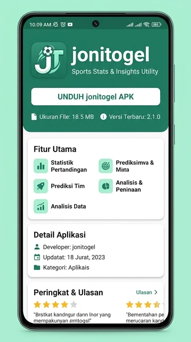 Tampilan halaman APK jonitogel