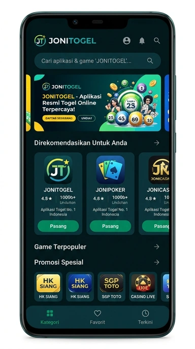 Tampilan katalog aplikasi jonitogel