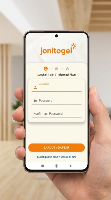 Tampilan halaman daftar jonitogel
